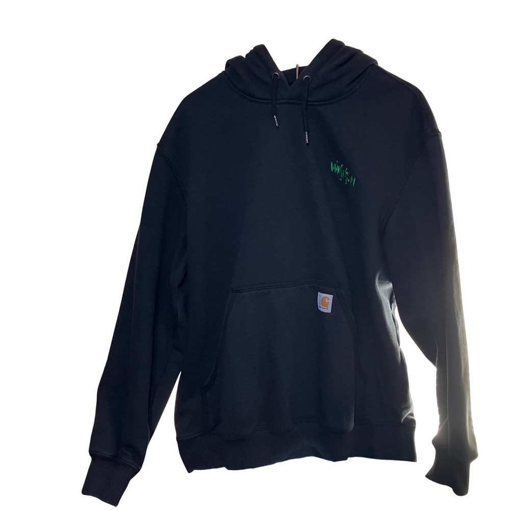 Carhartt Mens Size XL  Black Cotton Blend  Pullover Hoodie Oversized Workwear